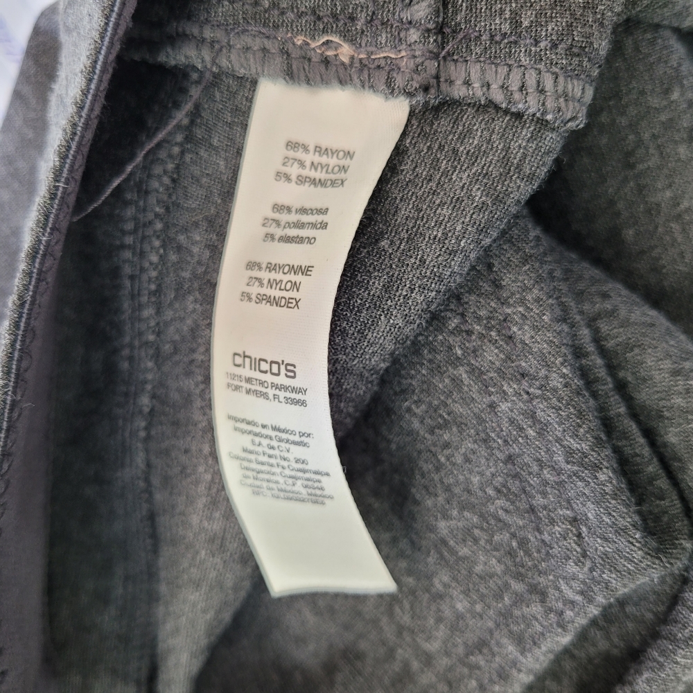 Chico's Charcoal Knit Jeans Sz 2R=12 - Picture 11 of 12